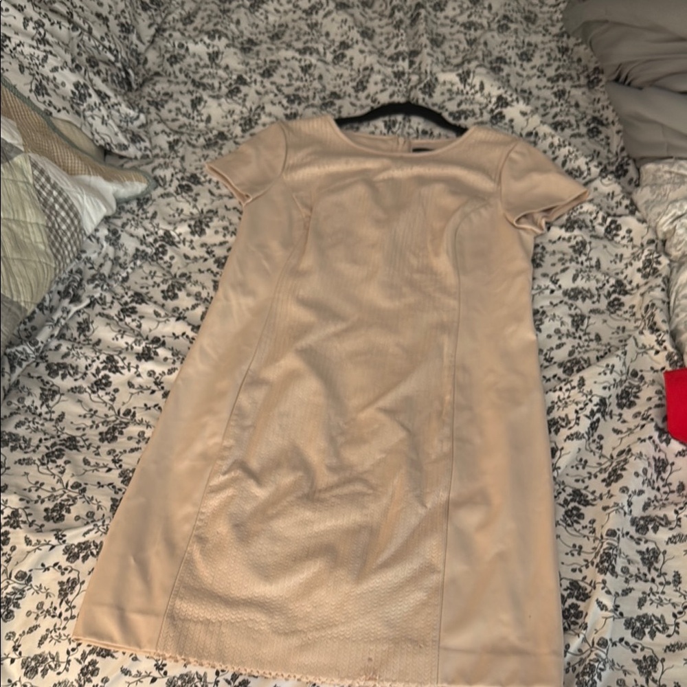 Banana Republic Tan Sheath Mini Dress Crew Neck